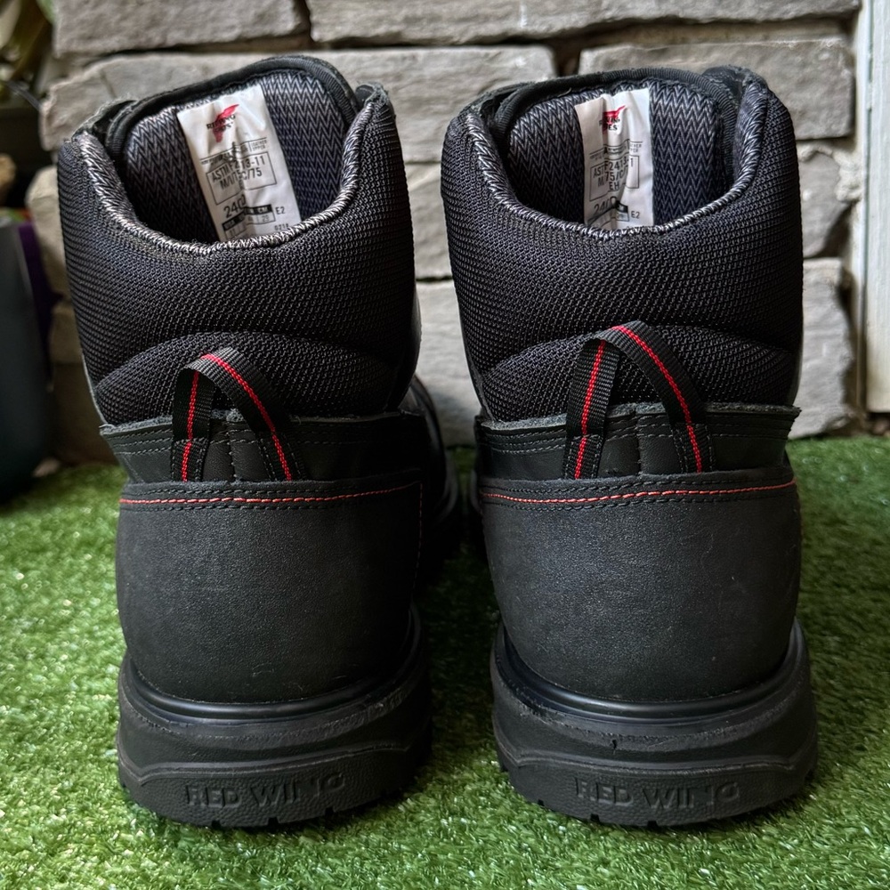 Red Wing Shoes Black and Red Men's Boots - Picture 5 of 12